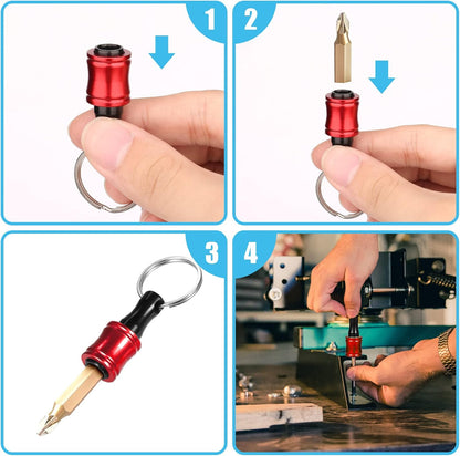 Hex Shank Keychain Quick Change Bit Holder for Hand-Held Screwdrivers Drill 7pcs