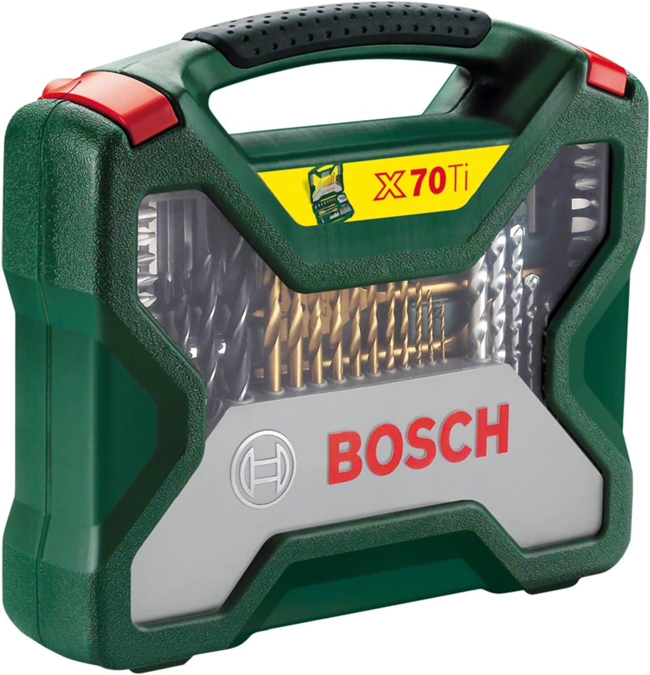 Bosch 70-Pieces X-Line Titanium Drill and Screwdriver Bit Set (for Wood, Masonry and Metal, Accessories Drills)