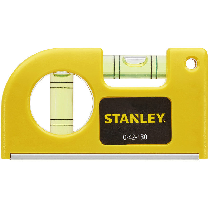 STANLEY 85mm Pocket Magnetic Spirit Level With 2 Vials & Handy Belt Clip