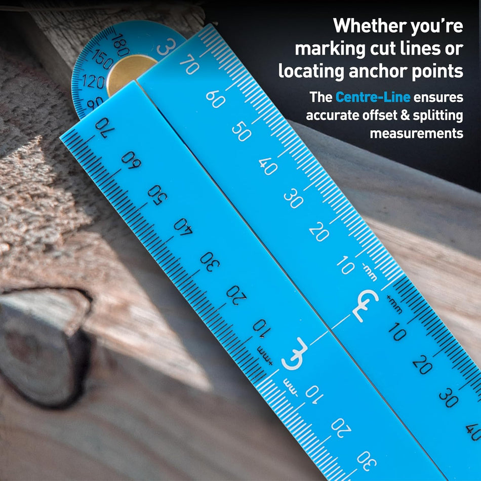 OX Pro Tuff Metric Folding Rule & Angle Finder 600mm Rule with 0-180° Angle Finder