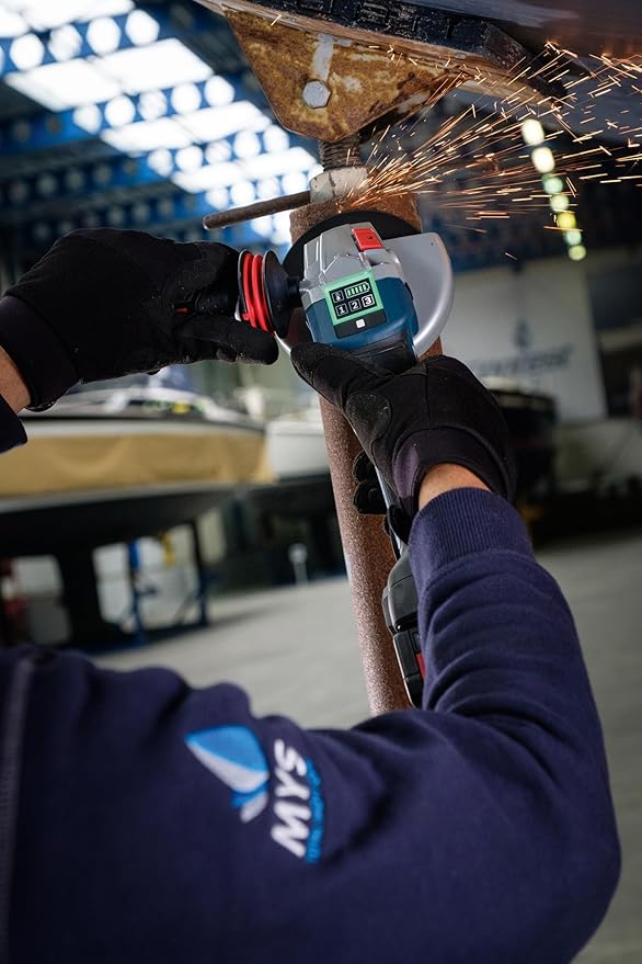 Bosch Professional 18V System Cordless Angle Grinder GWS 18V-10 SC 125 mm Connectivity Module L-BOXX Bare Tool