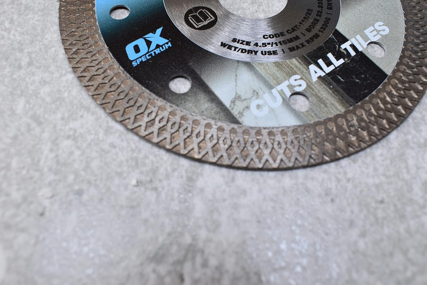 OX Tools XL Cuts All Tiles Diamond Blade 115mm/4.5"" Bore - 22mm