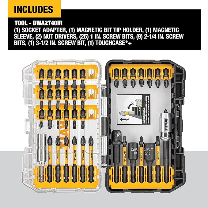 DEWALT Impact Ready FlexTorq Screwdriver Bit Set 40 Pieces (DWA2T40IR)