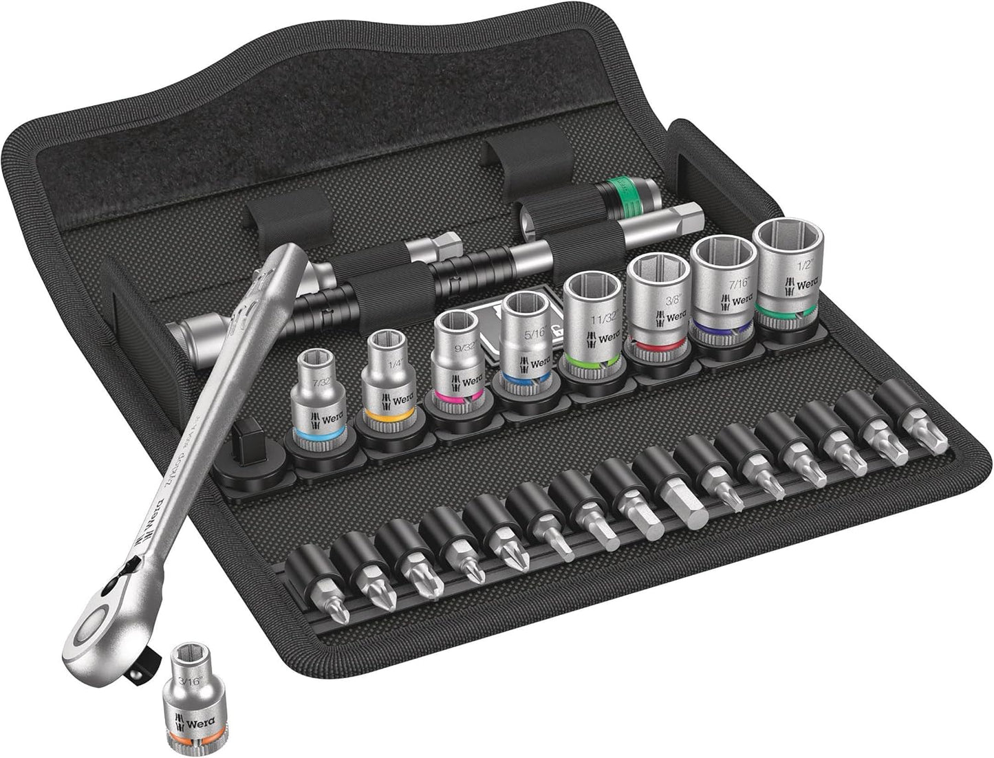Wera 8100 SA 11 Zyklop Imperial 28 Piece 1/4" Ratchet, Bars & Socket Set