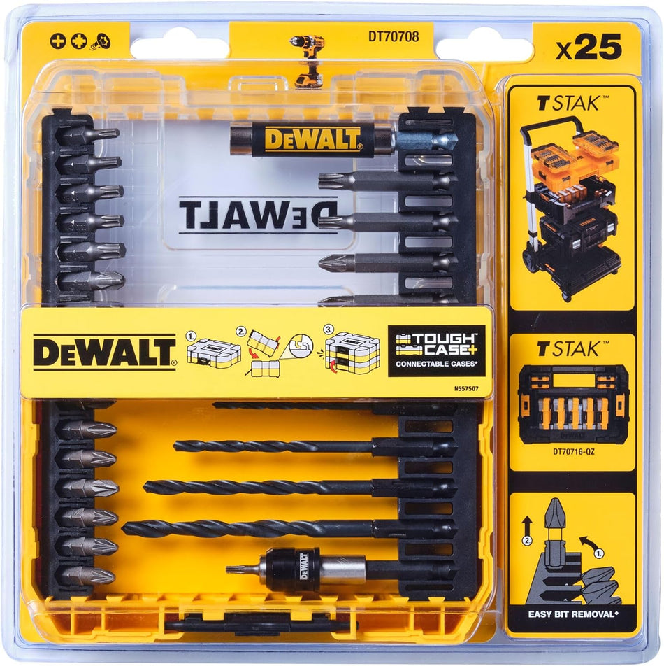 DeWalt Drill & Screwdriver Bit Set 25-Piece Hex Mixed DT70708-QZ