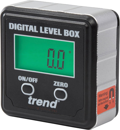 Trend Digital Level Box and Angle Finder (Magnetic Base & LCD Display) for Woodworking and Accurate Table/Mitre Saw Angle Setting, DLB , Black