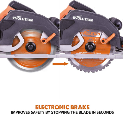 Evolution Power Tools R185CCSX Circular Saw With 1020 mm 3-Piece Track 230V