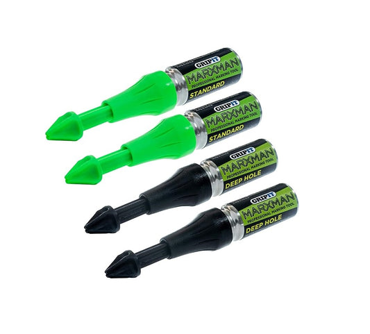Marxman Green Standard x2 Chalk Black Deep x2 Marking Pen Hole Marking Tool Set