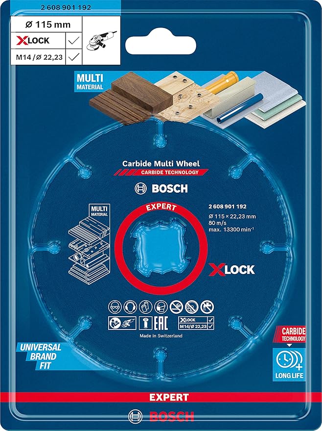 Bosch EXPERT 2608901192 X-LOCK Carbide Multi Grinder Cutting Disc Wheel 115mm
