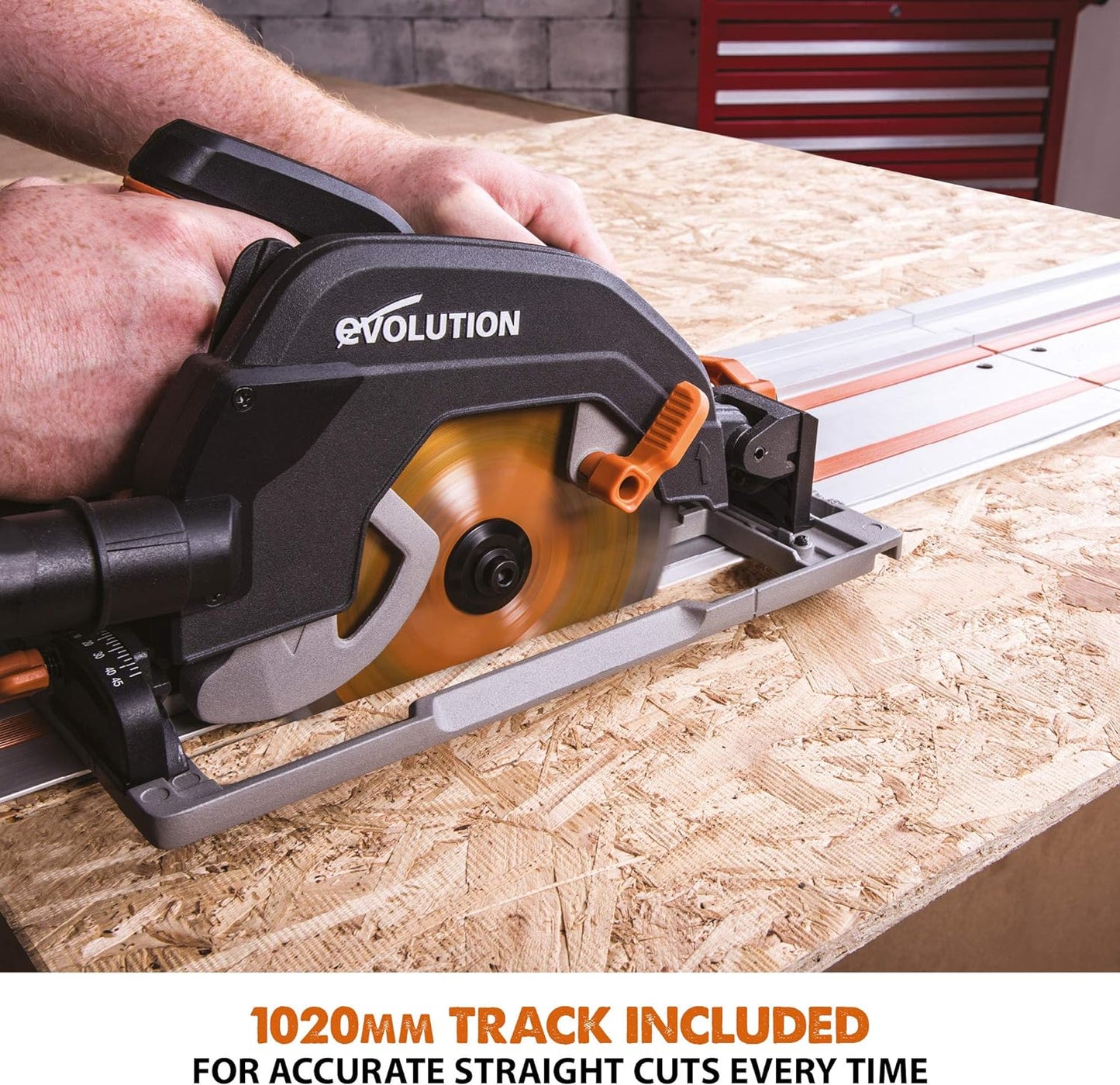 Evolution Power Tools R185CCSX Circular Saw With 1020 mm 3-Piece Track 230V