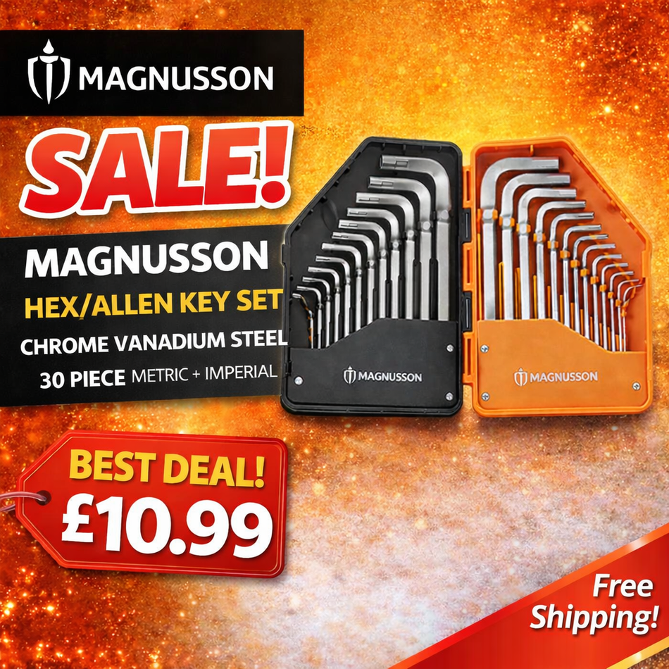 Magnusson Metric & Imperial Hex Key Set 30 Pieces SALE