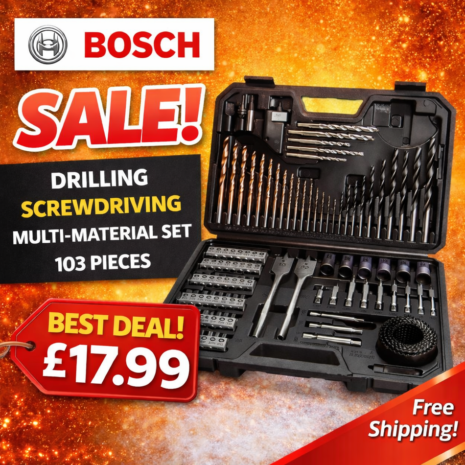 Bosch Drilling & Screwdriving Multi-Material  Set 103 Pieces SALE