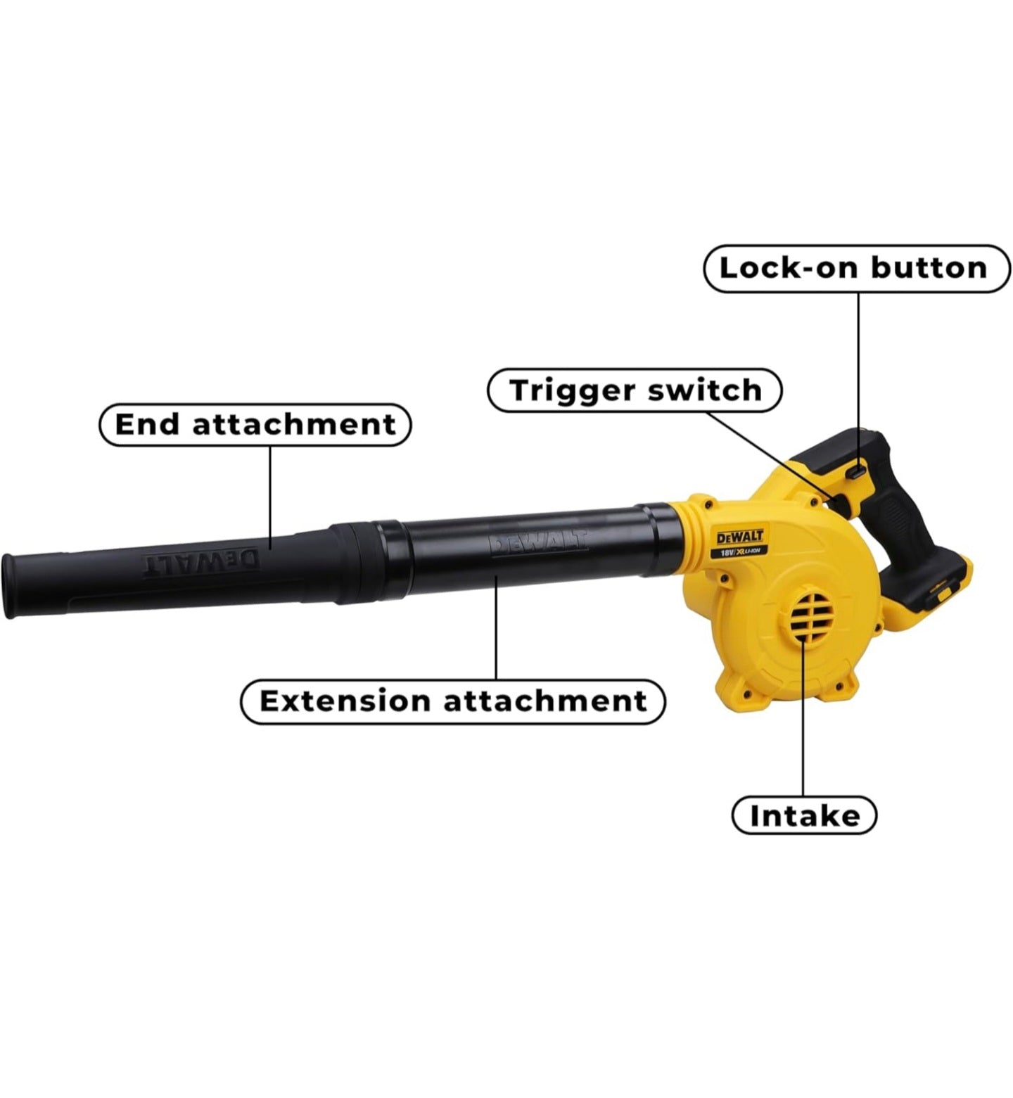 DEWALT DCV100-XJ Compact Cordless Blower 18 V Li-Ion XR, Bare Unit