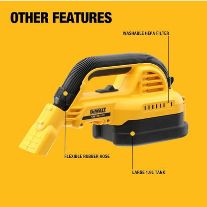 Dewalt DCV517N 18V XR Handheld 1.9L Wet/Dry Vacuum (Body Only)