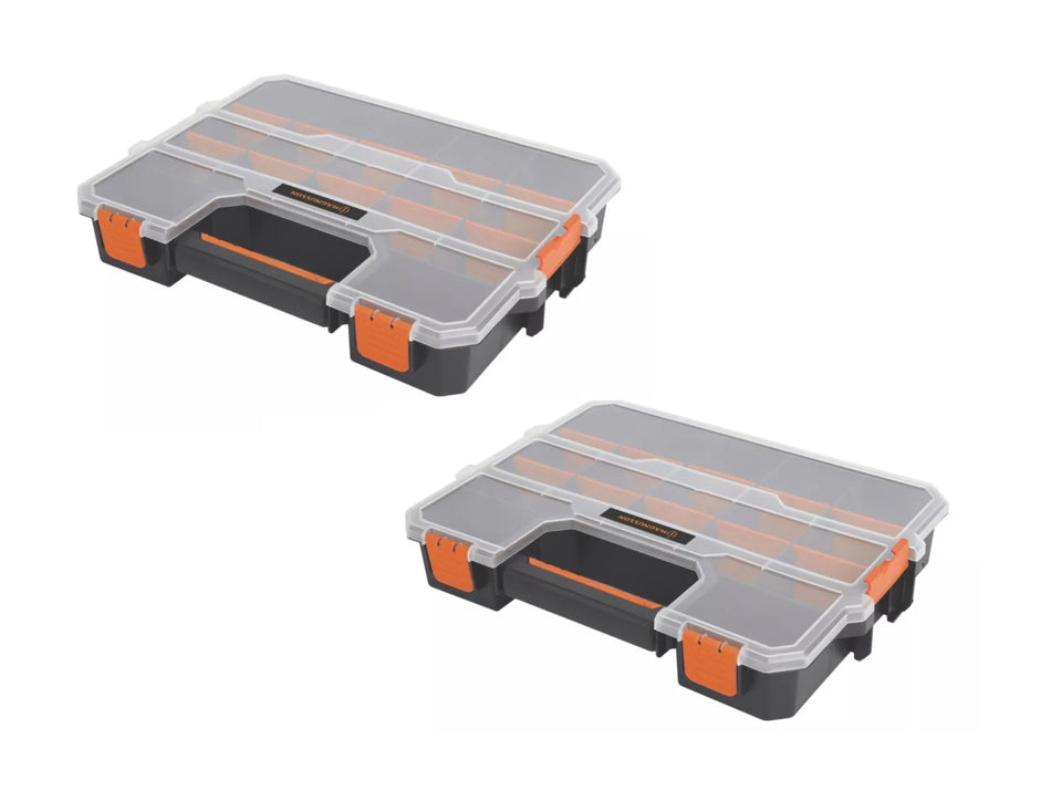 Magnusson Organiser Case 17 Compartments Stackable 375x285x64mm PACK OF 2