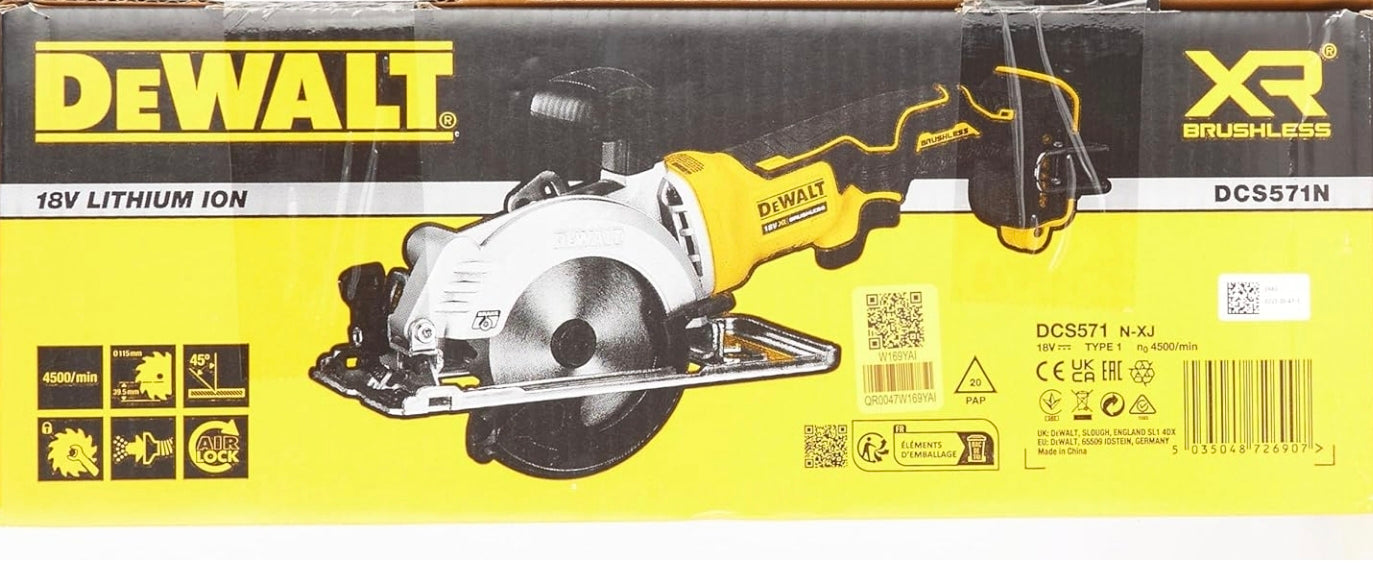 DeWalt DCS571N-XJ 18V XR 115mm Brushless Circular Saw (Body Only)