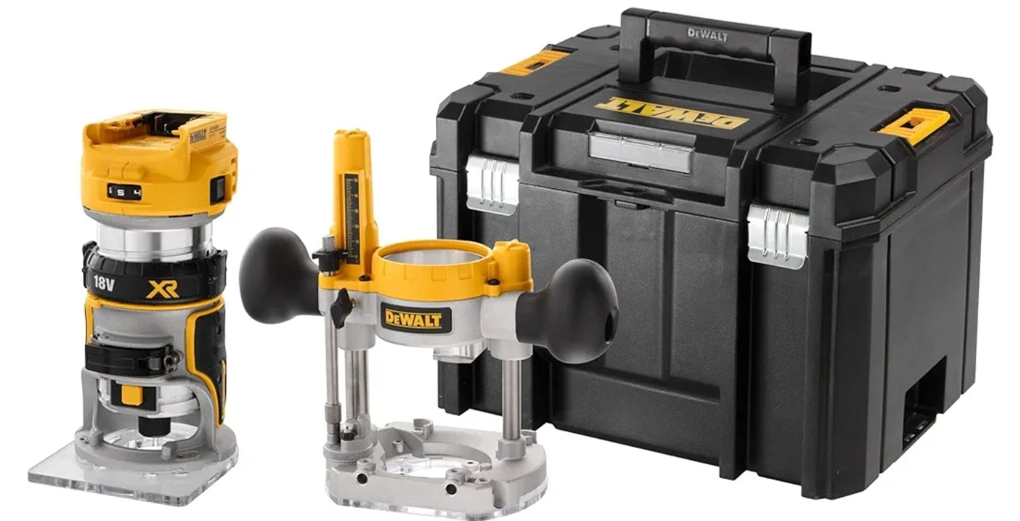 DEWALT DCW604NT-XJ Router in TSTAK Kitbox Box, 18V XR Brushless 8mm (1/4") Bare