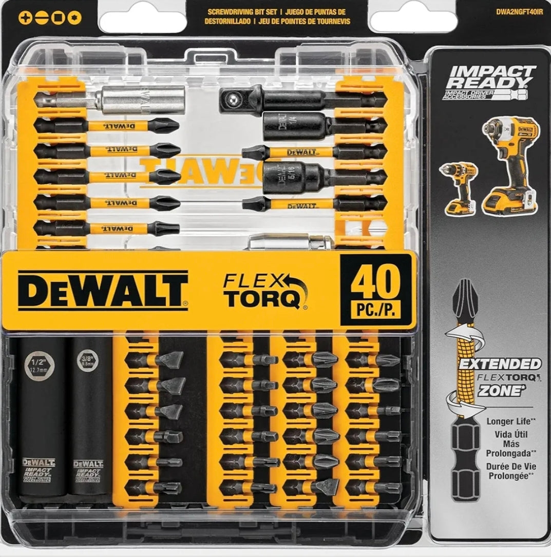 DEWALT DWA2NGFT40IR Impact Ready Flextorq 40-Piece Steel Screwdriver Bit