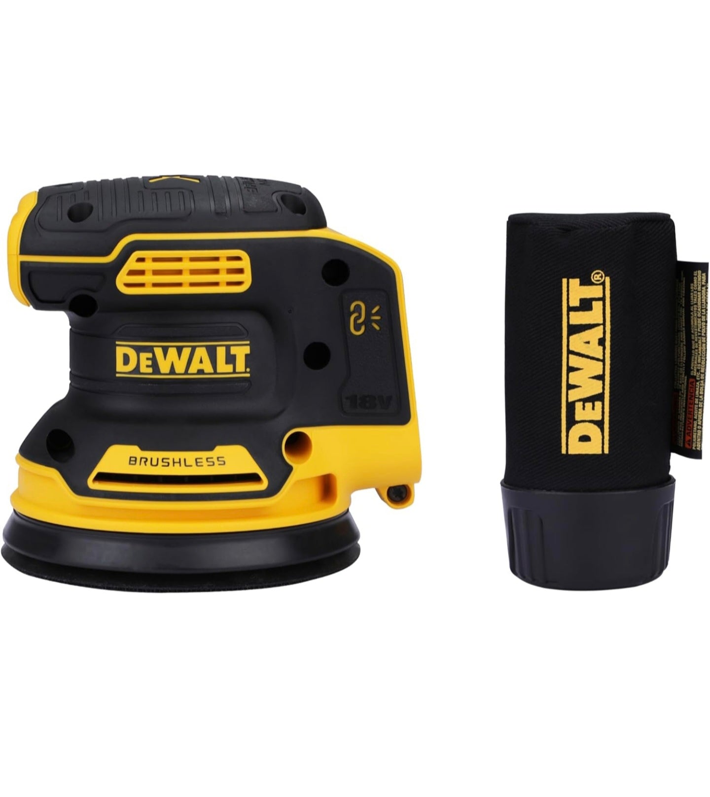 Dewalt DCW210N 18v XR Brushless 125mm Random Orbital Sander Dust Bag Bare Unit