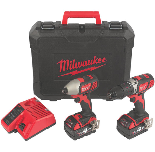 Milwaukee M18 BPP2Q-402C 18V 2 x4.0Ah Li-Ion RedLithium Cordless TwinPack