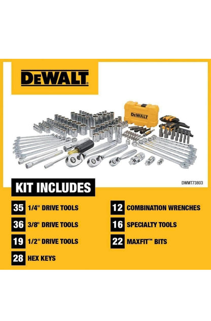 DEWALT DWMT73803 Mechanics Tools Kit and Socket Set, 168-Piece