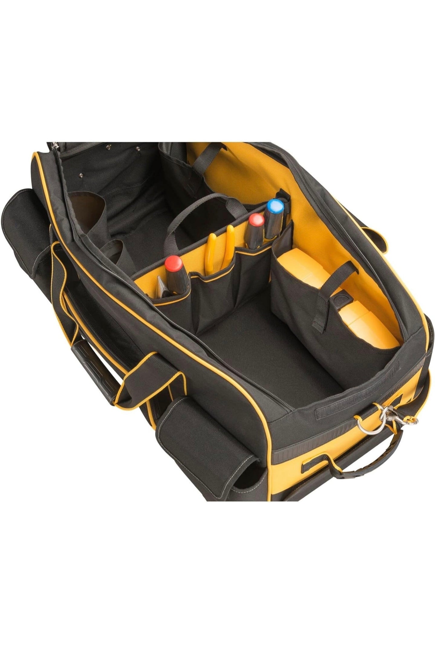 DEWALT DWST1-79210 Duffel Trolley Bag with Wheels, Yellow/Black, Large 26-Inch