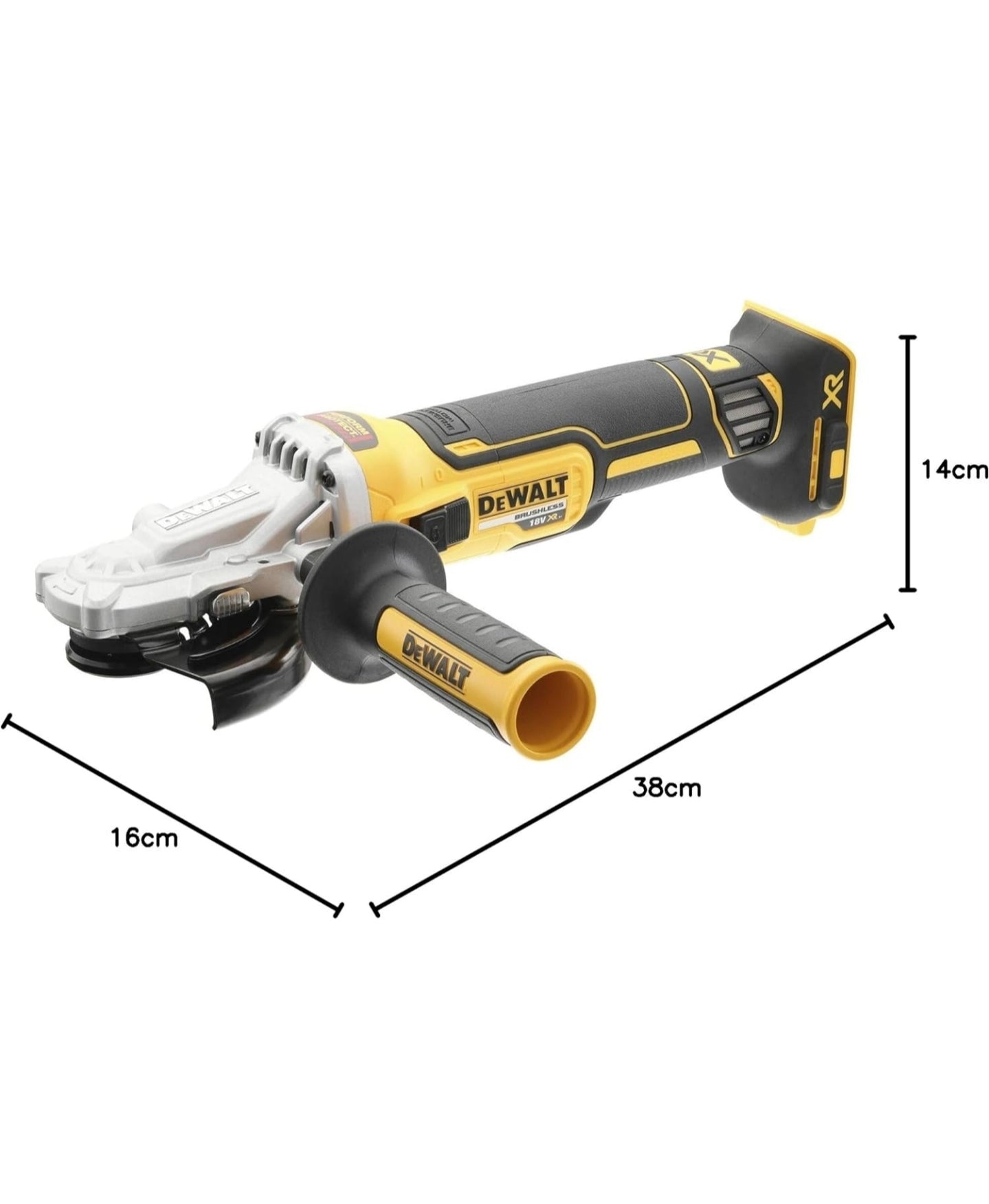 Dewalt DCG405FN 18V XR Brushless Cordless 125mm Flathead Angle Grinder Body Only