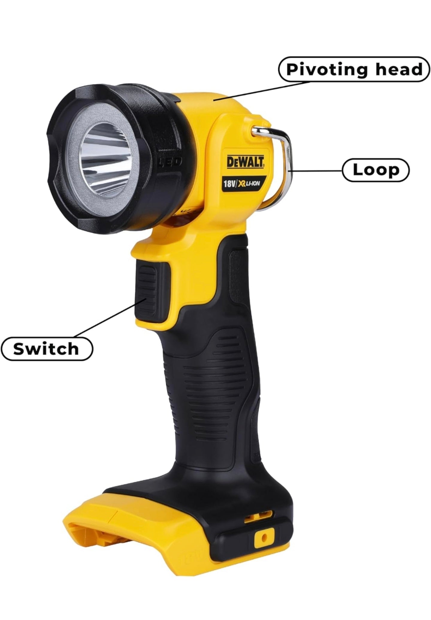 EWALT DCL040-XJ 18V XR Lithium-Ion Body Only Cordless Torch, Black/Yellow