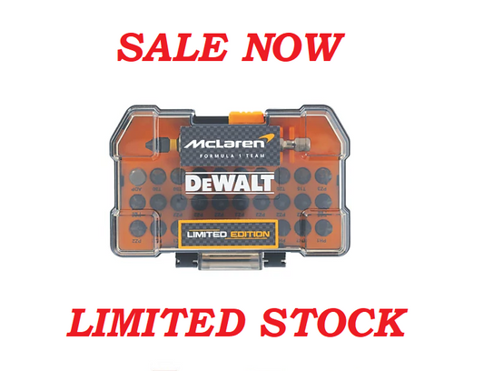 DEWALT McLaren F1 Team 6.35mm Hex Shank Mixed Impact Torsion Bit Set SALE