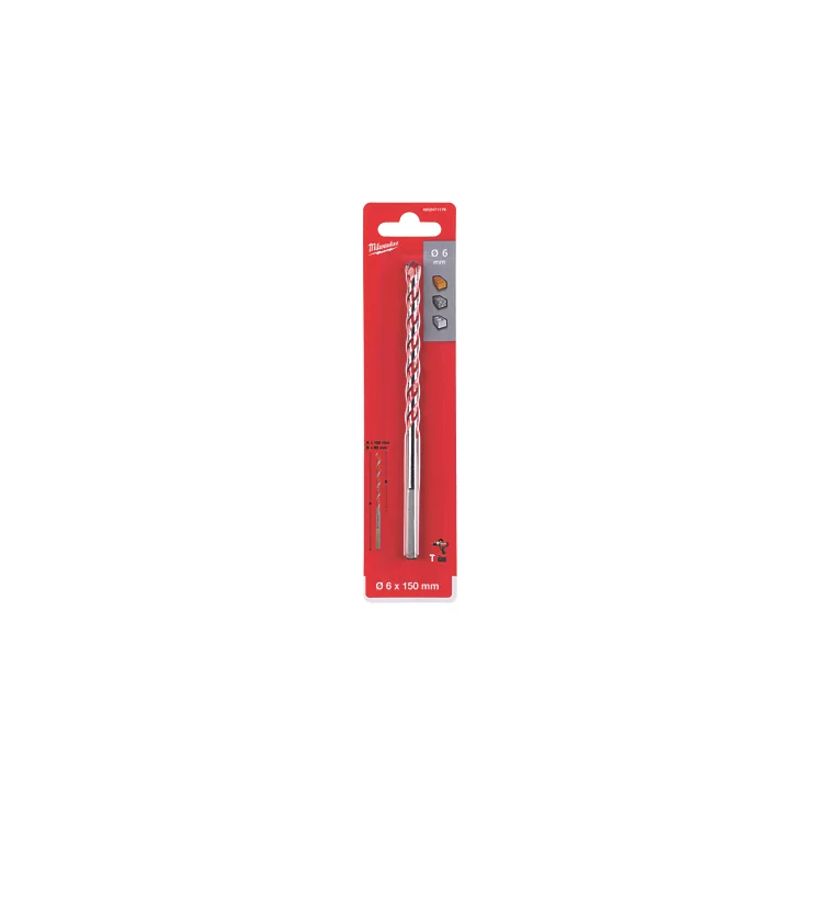 Milwaukee Straight Shank Masonry Premium Concrete Drill Bit 6mm x 150mm