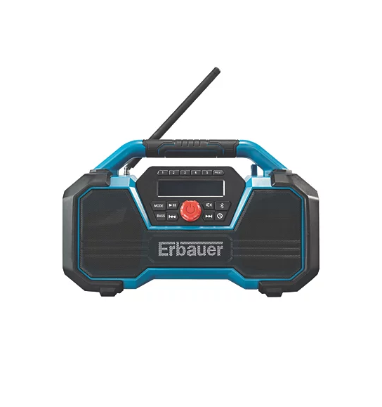 Erbauer Radio ERD18-Li 230V or 18V DAB FM Radio Bluetooth Aux