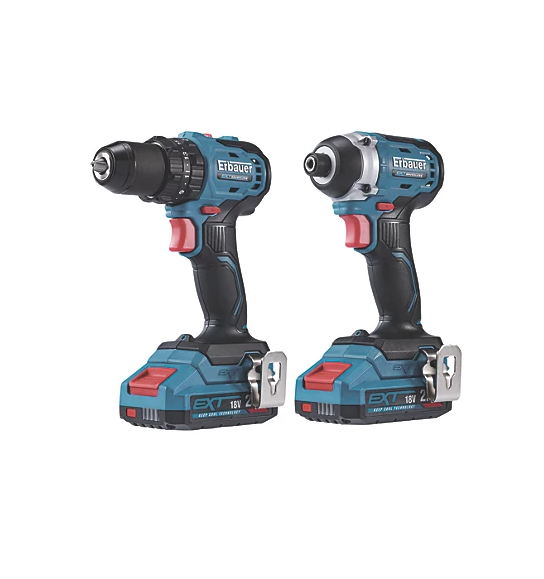 Erbauer Combi Drill & Impact Driver 18V 2 x 2.0Ah Li-Ion EXT Brushless Cordless