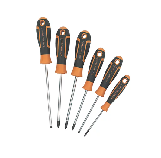 Magnusson Mixed Screwdriver Set 6 Pieces Chrome Molybdenum Steel Blades
