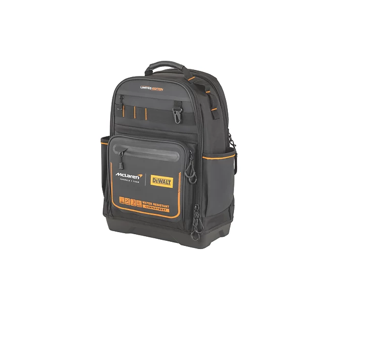 DEWALT McLaren F1 Team Backpack 53.7Ltr 43 x Pockets IP54 Ballistic Nylon