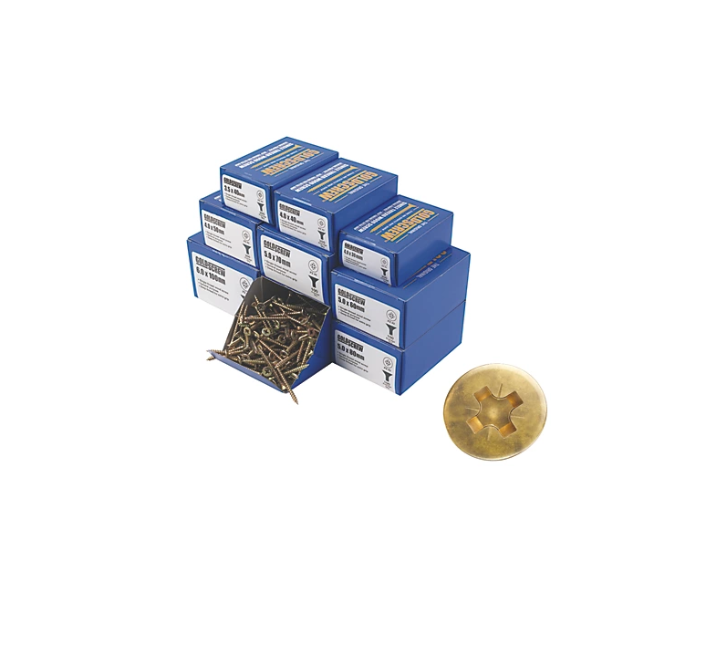 Goldscrew PZ Double-Countersunk Woodscrews Trade Pack 1400 Pcs