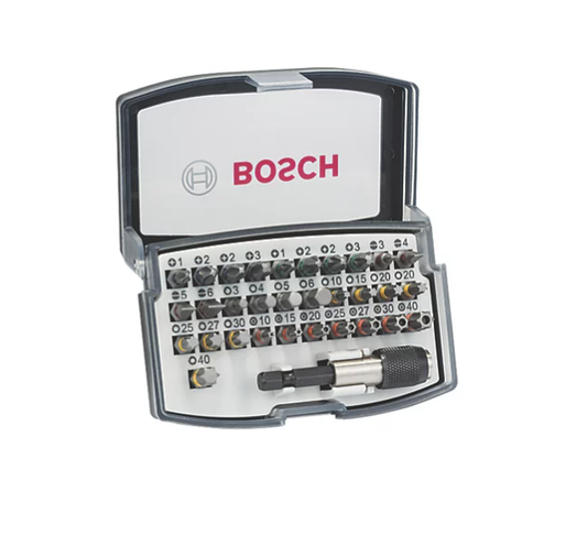 Bosch 1/4" Hex Shank Mixed Screwdriver Bit Set 32 Pieces