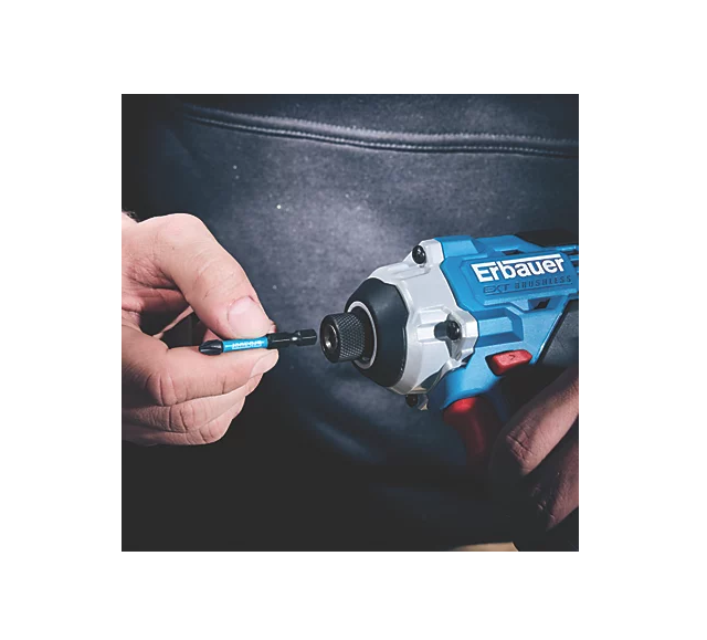 Erbauer ERI1092COM ERI1093IPD 18V 2 x 4.0Ah Li-Ion EXT Brushless Cordless Combi Drill & Impact Driver Twin Pack