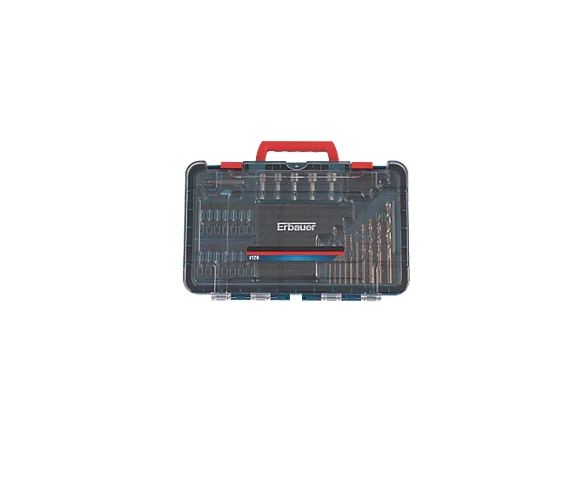 Erbauer Metal Power Tool Combination Accessories Set 120 Pieces Screwing Drilling