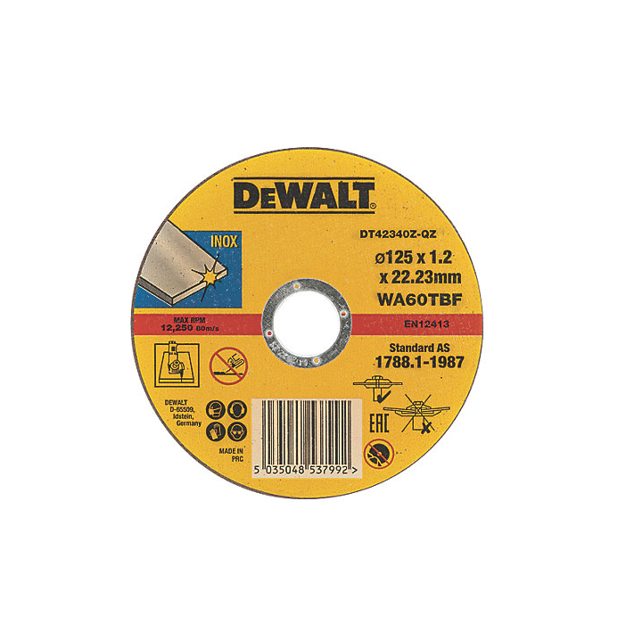 DEWALT DT42340TZ-QZ Metal Cutting Discs 125mm (5") x 22.23mm 10 Pack