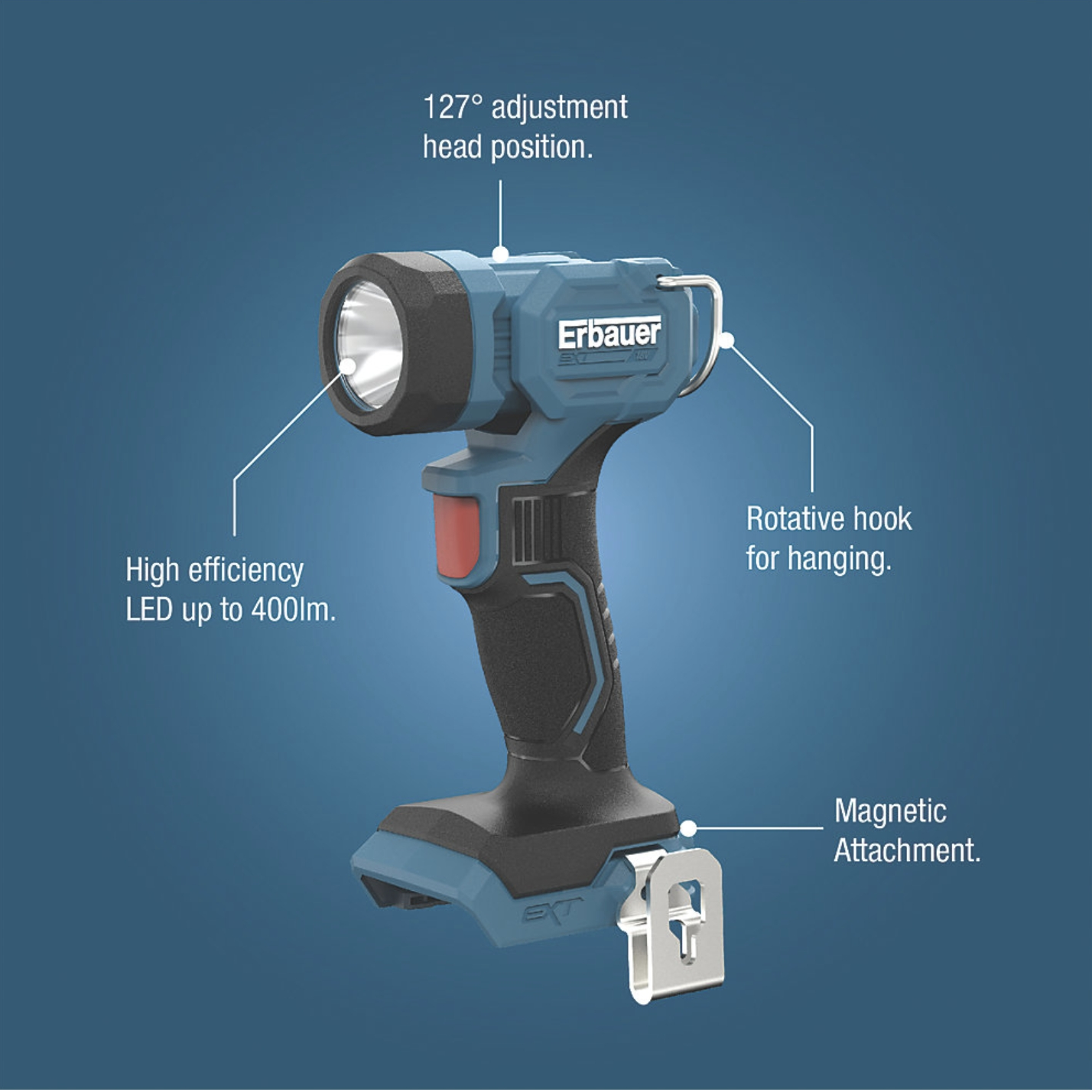 Erbauer ERI1106TOR 18V Li-Ion EXT Cordless Torch - Bare
