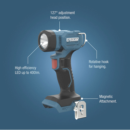 Erbauer ERI1106TOR 18V Li-Ion EXT Cordless Torch - Bare