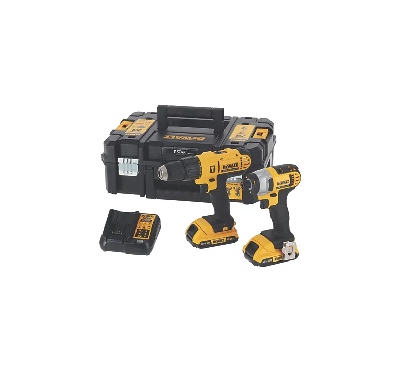 DEWALT Combi Drill & Impact Driver Twin Pack DCZ298D2T 18V 2 x 2.0Ah Li-Ion XR Cordless