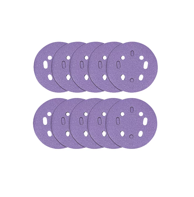 Trend Sanding Discs 8-Hole Punched Multi-Material 125mm 10 Pack Various Grits