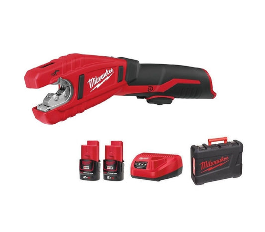 Milwaukee C12PC-0 12V Compact Pipe Cutter with 2 x 2.0Ah Battery Charger Case