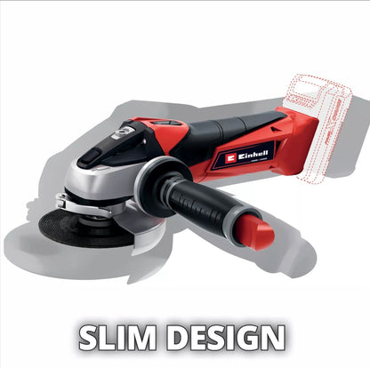 Einhell Cordless Angle Grinder 115mm 18V Case Discs 1 x 2.5 ah Battery Charger TE-AG 18/115