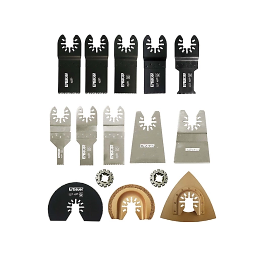 Erbauer Cutting Blade Set 15 Pcs Multi-Material  Wood Metal & Plastic