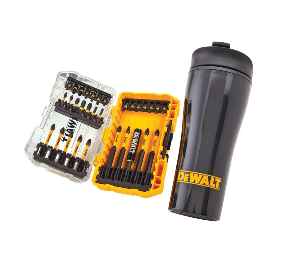 DeWalt Bit Set & Travel Mug DT70903T-QZ 32 Piece FlexTorq